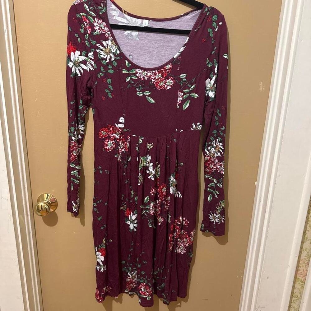 Burgundy floral dress